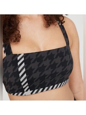 aerie houndstooth sports bra offline real me xtra stretch medium support